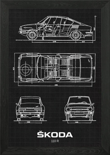 Skoda 110 framed wall art - framed,
