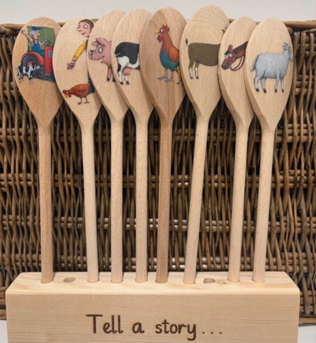 Old macdonald story spoons - old,