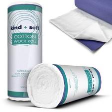 1kg 2 Rolls | Paper Backed/Interleaved Cotton Wool Rolls, Healthcare, Beauty