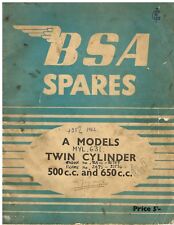 BSA A7 A10 (INCL STAR TWIN SHOOTING STAR ROAD ROCKET ) ORIG.1954 PARTS CATALOGUE