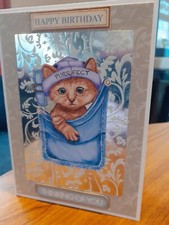 A Handmade 'Happy Birthday' Greetings Card With A Kitten In A Pocket