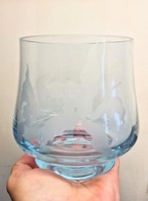 Lovely Alexandrite Neodymium Orchid Etched Signed Vase Colour Change Art Glass