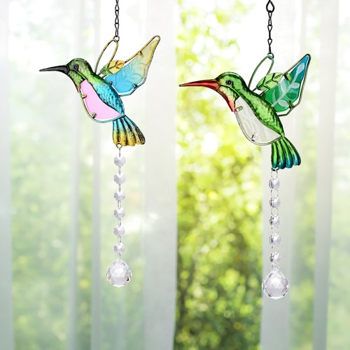 Blue crystal hanging prism - crystal,