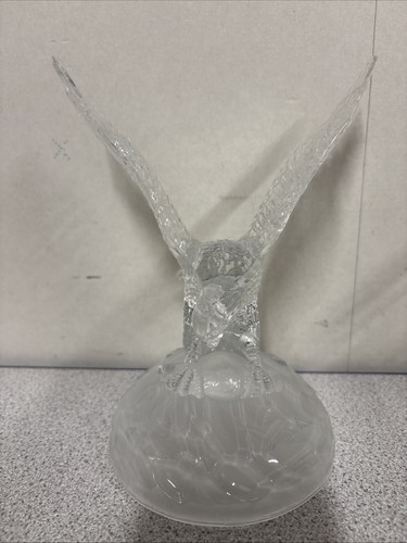Crystal glass eagle statue - crystal,
