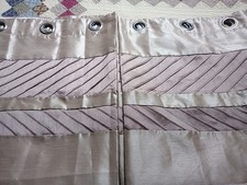 Very Wide Ring Top Curtains By Dunelm.90" X 53". Coffee & Cream Colour.