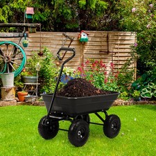 55L Tipping Garden Cart Black