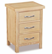Regal Oak 3 Drawer Bedside Cabinet / Nightstand / Bedside Chest / Bedside Locker