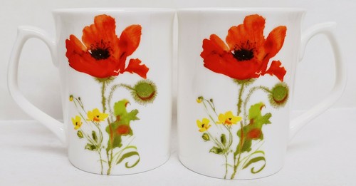 Poppy mugs set - mugs,