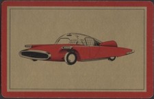 Playing Cards Single Card Old Vintage US FUTURISTIC BUBBLE MOTOR CAR Art Picture