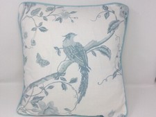 16" Laura Ashley Summer Palace Off White Duck Egg Blue Cushion Cover Piped Zip