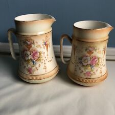 Antique Crown Devon Fieldings Spring Pitcher / Jug Blush Ivory Ware x2