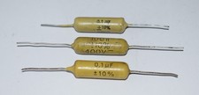 3 PIECES 0.1uF 10% 400v MUSTARD CAPACITOR