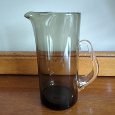 Vintage Retro Smoked Glass Jug