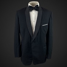 Vintage 50’s Men’s Dinner Jacket Tuxedo Shake Lapel 38R Black Burton Cocktail 