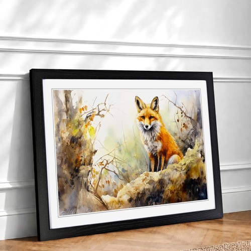 Fox watercolour art 4 - fox,