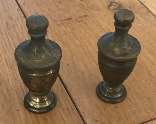 Brass fire finials - finials, pair