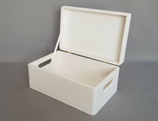 Wooden Box Storage Chest White