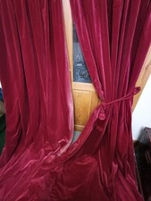 Vintage Velvet Curtains. Red