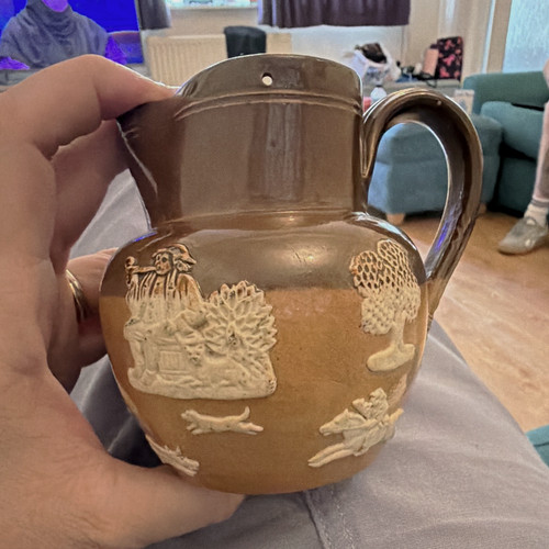 Doulton stoneware jug brown - doulton,