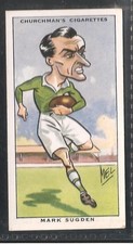 CHURCHMAN, Sporting Celebrities, MARK SUGDEN, IRELAND RFU, No.28, VG/Ex, 1931