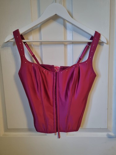 Y2k new look pink satin - pink, corset