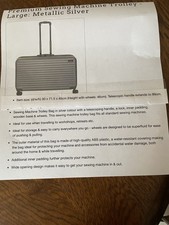 Sew Easy Sewing Machine Trolley Bag .large . Metallic Silver