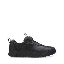 BNIB Clarks Boys SCOOTER DRY K Black Leather Waterproof School Shoes