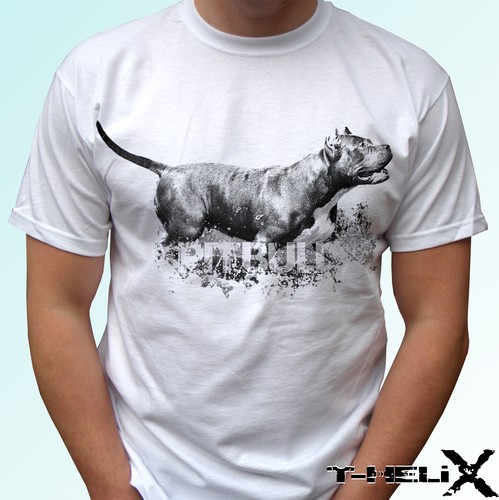 Pitbull design white shirt - pitbull, t
