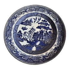 Vintage White Blue Willow