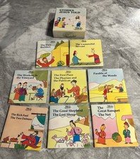 Vintage Little Words 1988 Stories Jesus Told -8 Miniature Paperback Books In Box