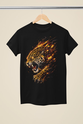 Blazing leopard roar shirt - leopard,