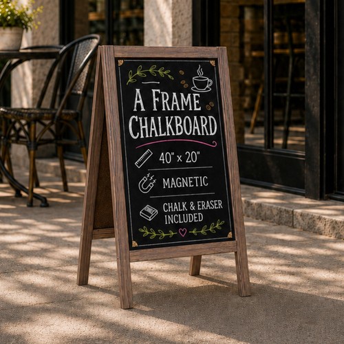 Wooden frame sign with - wooden, a-frame