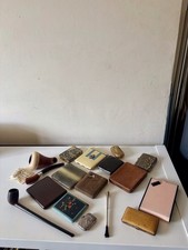 Large Job Lot Vintage Cigarette Cases, Tobacciana, Silver Vesta & Cheroot etc