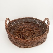 European Round Wicker Tray Basket - Willow Basket Wall Decor - Handmade Strong