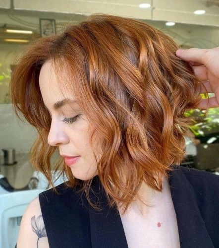 Short bob copper brown - copper,