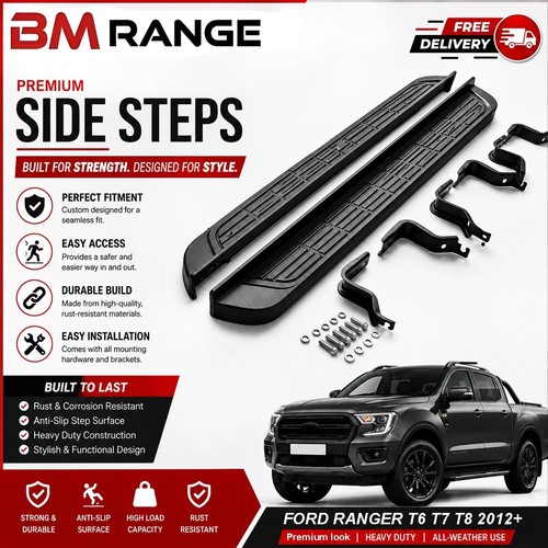 Black running boards side - black,