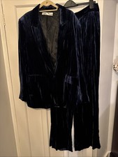 Zara Navy Velvet Suit. Jacket