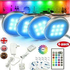 Dimmable RGB LED Under Cabinet Lights Mains Kitchen Cupboard Shelf Counter Lamp