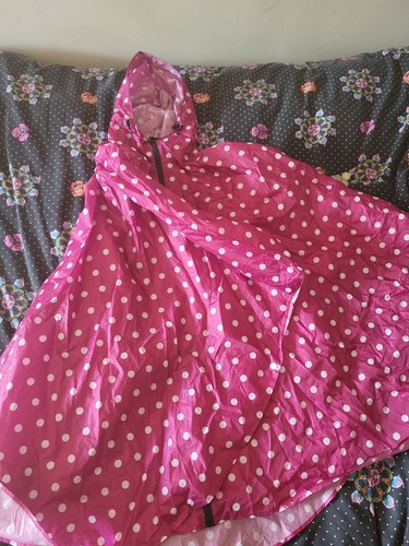 Pink polka dot packable - pink, rain