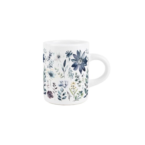Blue pastel flowers espresso - pastel,