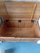 large wooden ottoman storage box