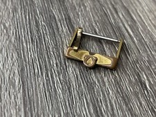 16mm Vintage Omega Plaque G Swiss Strap Buckle. Star Buckle. Yellow Gold Plated