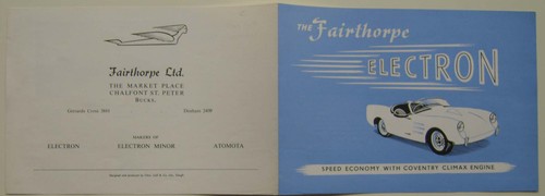 Fairthorpe electron sales - fairthorpe, ii