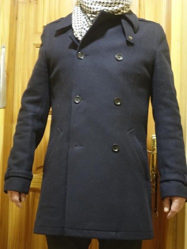 Men reiss coat navy wool - wool, /
