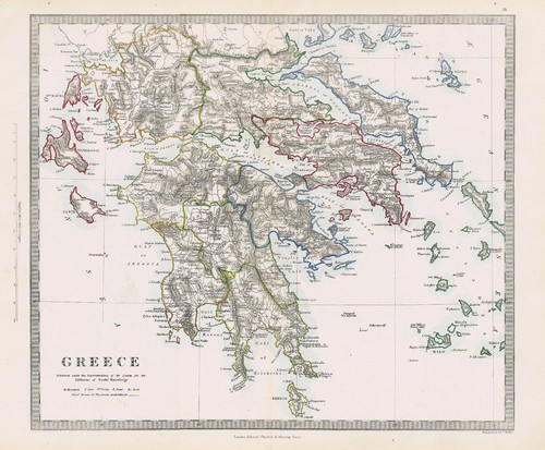 Greece antique map - antique, j&c
