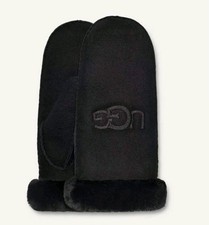 UGG Women's Sheepskin Heritage Logo Winter_Mittens S/M BLACK NEW GLOVES RRP £140