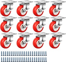 Caster Wheels, 1.5 Inch 38mm Heavy Duty With Brake for Furniture & Trolleys 12x