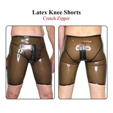 Latex Knee Shorts with Crotch