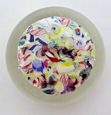 Antique Saint Louis Art Glass Millefiori Scramble Paperweight