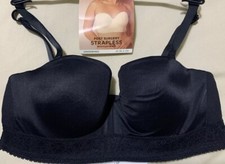M&S 5 Ways To Wear LONGLINE STRAPLESS POST SURGERY Bra In BLACK In Size 32D